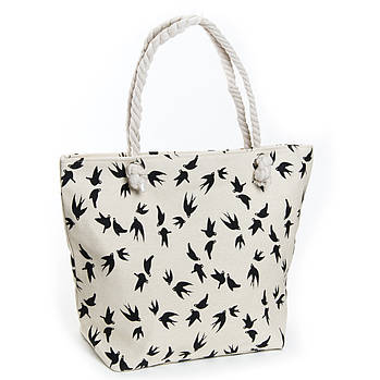 Сумка Жіноча Пляжна текстиль 5011-10 white-ластівка. Пляжні сумки гуртом і в роздріб в Україні Одеса 7 км