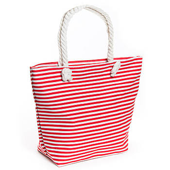 Сумка Жіноча Пляжна текстиль 5013-12 pink смужка мала. Пляжні сумки гуртом і в роздріб в Україні Одеса 7 км