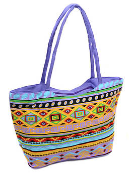 Сумка Жіноча Пляжна текстиль 1340 purple. Пляжні сумки гуртом і в роздріб в Україні Одеса 7 км