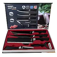Набор кухонных ножей из нержавеющей стали с ножницами (6 в 1) Zepline ZP-035, ножи для кухни, кухонные ножи