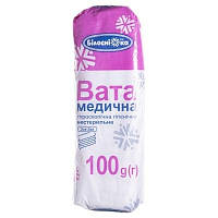 Вата медична Білосніжка нестерильна, 100 г