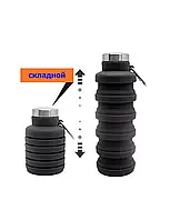 Спортивна пляшка складана пляшка для подорожей чорна