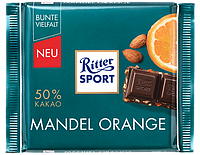 Молочний шоколад з мигдалем і апельсином Ritter Sport Mandel Orange, 100 г