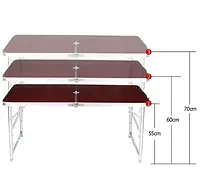 Розкладний ламінований стіл для пікніка з отвором для парасольки та 4 стільцями 120 см*60 см з навантаженням 50 кг