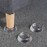 Антивібраційні нековзні підставки для пральної машинки та меблів Прозорі амортизуючі підставки, фото 4