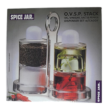 Органайзер для олії, оцту, перцю й солі, 4 в 1 з підставкою для спецівниць Dispenser Set
