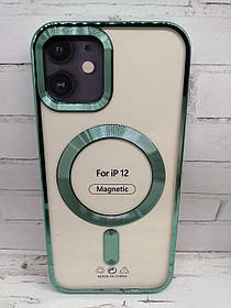 Чохол на iPhone 12 накладка бампер протиударний MagSafe прозорий