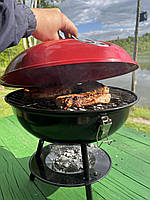 Складной гриль барбекю портативный с крышкой,Уличный мобильный переносной гриль на углях для пикника