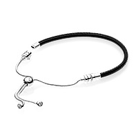 Серебряный браслет Пандора Pandora Браслет-слайдер кожаный 597225CBK-2