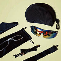 Спортивные велосипедные очки Rockbros 0089 с сменными линзами и стильным дизайном. Комплект.