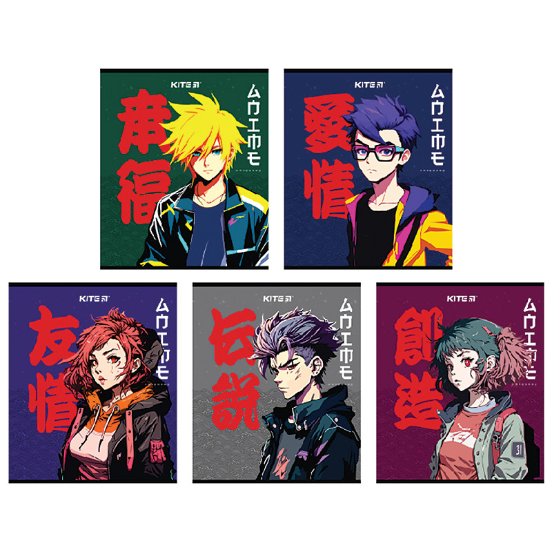 Зошит шкільний Kite Anime K24-238, 24 аркуша, клітинка, фото 1