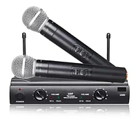 Микрофон вокальный ручной динамический беспроводной, питание 2 батарейки 9V, DM SM 58
