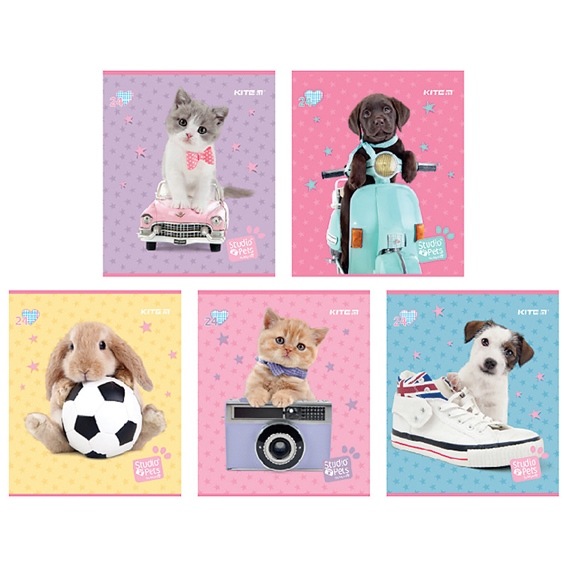 Зошит шкільний Kite Studio Pets SP24-238, 24 аркуша, клітинка