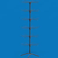 Стійка вертушка підлогова Ялинка 42 кронштейни з цінником, чорна