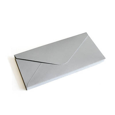 Конверт 140x90 мм, колір срібний (silver), КОМПЛЕКТ 10 шт.