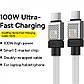 Кабель Type-C на Type-C з підсвічуванням Baseus CoolPlay Series Fast Charging (2m, 100W, 5A). White, фото 6