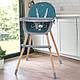 Стілець для годування El Camino LUMI ME 1111 Teal Бірюзовий | Високий дерев'яний стільчик - фото 1 - id-p1914804016