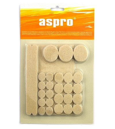 Повстяні накладки для меблів ASPRO самоклеючі (бежеві).