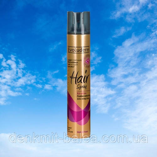 Лак для волосся з кератином сильної фіксації Evoluterm Keratin Hair Spray 300 мл