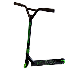 Самокат трюковий Scooter, алюміній чорний з зеленим (scooter11)