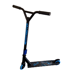 Самокат трюковий Scooter, алюміній чорний з синім (scooter12)