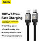Кабель Type-C на Type-C з підсвічуванням Baseus CoolPlay Series Fast Charging (2m, 100W, 5A). Black, фото 4