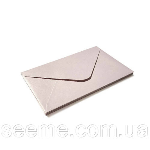 Конверт 140x90 мм, колір рожеве золото (rose gold), КОМПЛЕКТ 10 шт.