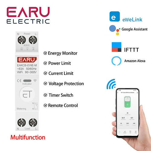 WiFi автомат, автоматический выключатель EARU EAKCB-EWE-M 1-63A ...