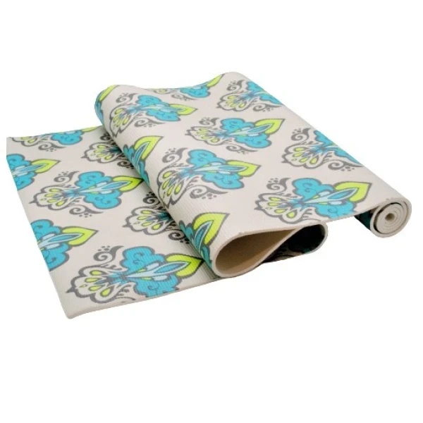 Килимок для фітнесу та йоги з малюнком нековзкий одношаровий легкий ПВХ 173 см × 61 см товщина 6 мм, фото 1