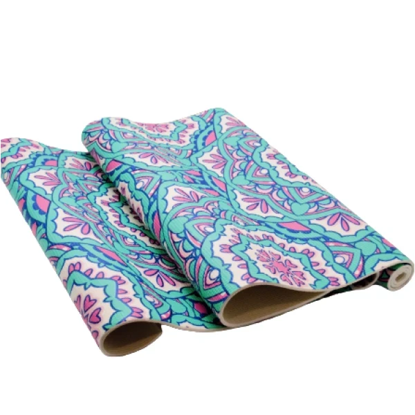 Килимок для фітнесу та йоги з малюнком нековзкий одношаровий легкий ПВХ 173 см × 61 см товщина 6 мм, фото 1