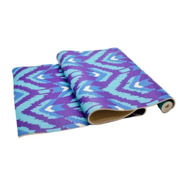 Килимок для фітнесу та йоги з малюнком нековзкий одношаровий легкий ПВХ 173 см × 61 см товщина 6 мм, фото 1