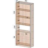 Офісна шафа книжкова ОШК-2 (Кантинент) 800х340х2100 мм, фото 5