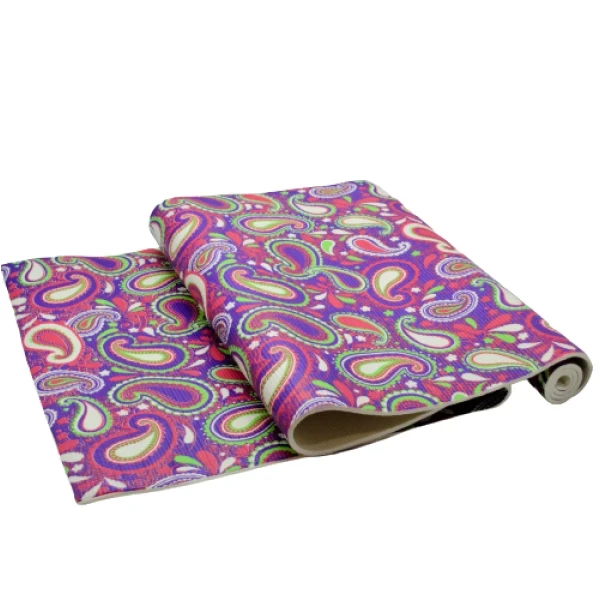 Килимок для фітнесу та йоги з малюнком нековзкий одношаровий легкий ПВХ 173 см × 61 см товщина 6 мм, фото 1