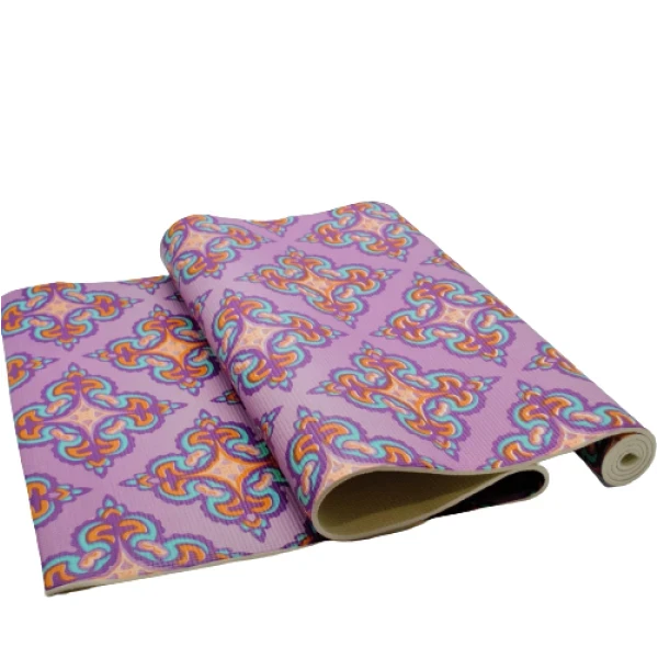 Килимок для фітнесу та йоги з малюнком нековзкий одношаровий легкий ПВХ 173 см × 61 см товщина 6 мм, фото 1