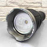 Ліхтар ручний прожектор WHITE LASER LED PM60-TG, 4 аккум. power bank, zoom, Type-C, чохол, фото 6