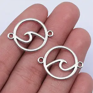 Конектори, шарми з металу / Упаковка - 10 шт / 26x20мм / "Коннектор хвиля"