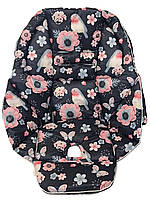 Чохол DavLu на стільчик для годування Peg-Perego Tatamia Снігурі на темно-синьому (000221)