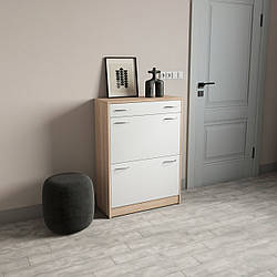 Обувниця 2-я з ящиком Дуб сонома+білий