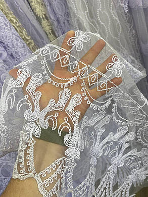 Тюль фатинова корд заввишки 2,8 м. біла, фото 3