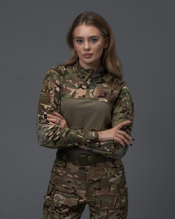 Жіноча тактична сорочка убакс Combat мультикам, убакс жіночий камуфляж