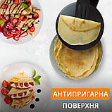 Сковорода для млинців електрична з антипригарним покриттям діаметр 20 см Sokany 650 Вт, фото 4