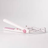 Праска для волосся 20 Вт до 160 градусів міні стайлер для вирівнювання волосся та завивки Sokany BA-888 Білий, фото 2