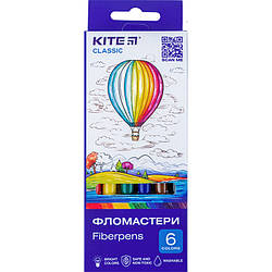 Фломастери Kite Classic 6 шт 6 кольорів K-446