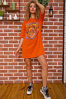 Свободная женская футболка с принтом Терракотовый 117R1023 Ager S GG, код: 8232611