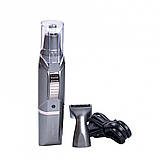 Тример для носа вух та брів акумуляторний з насадками та USB Sokany SK-316 Сірий, фото 2
