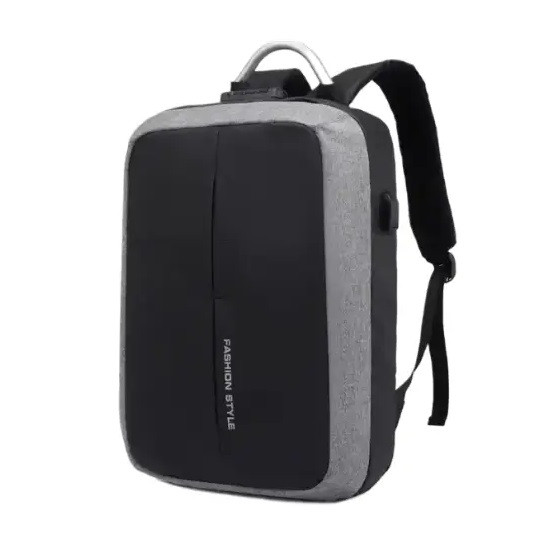 Міський рюкзак-трансформер RIAS Fashion Style 2в1 з відділом для ноутбука 15.6" Black-Grey (3_04894)