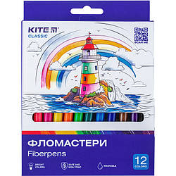 Фломастери Kite Classic 12 шт 12 кольорів K-447