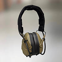 Тактичні активні навушники HD-16 для стрільби з шумозаглушенням, універсальне кріплення, на голову і шолом, блютуз, койотMSH