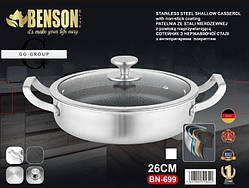 Сотейник глибокий BN-699 (6) 26*7.5 см з нержавіючої сталі професійний Антипригарне покриття