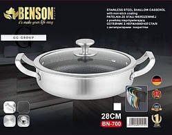 Сотейник глибокий BN-700 (6) 28*7.5 см з нержавіючої сталі професійний Антипригарне покриття
